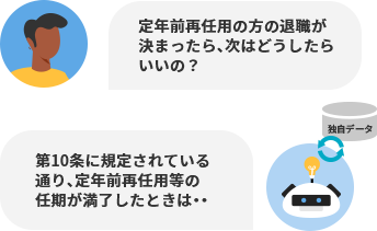 庁内文書の情報に基づいた回答を返してくれる